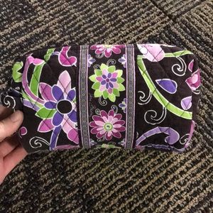 Medium Vera Bradley cosmetic case in purple punch